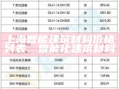 上海智能建筑材料价格列表，智能化建筑材料