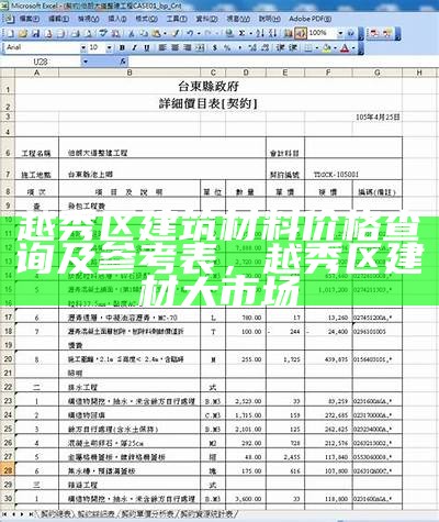 越秀区建筑材料价格查询及参考表，越秀区建材大市场