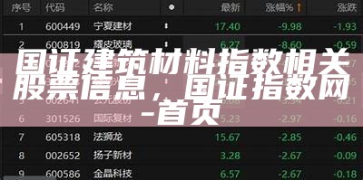 国证建筑材料指数相关股票信息，国证指数网-首页