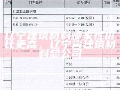 辽宁建筑材料哪家性价比更高，辽宁省建筑材料总公司